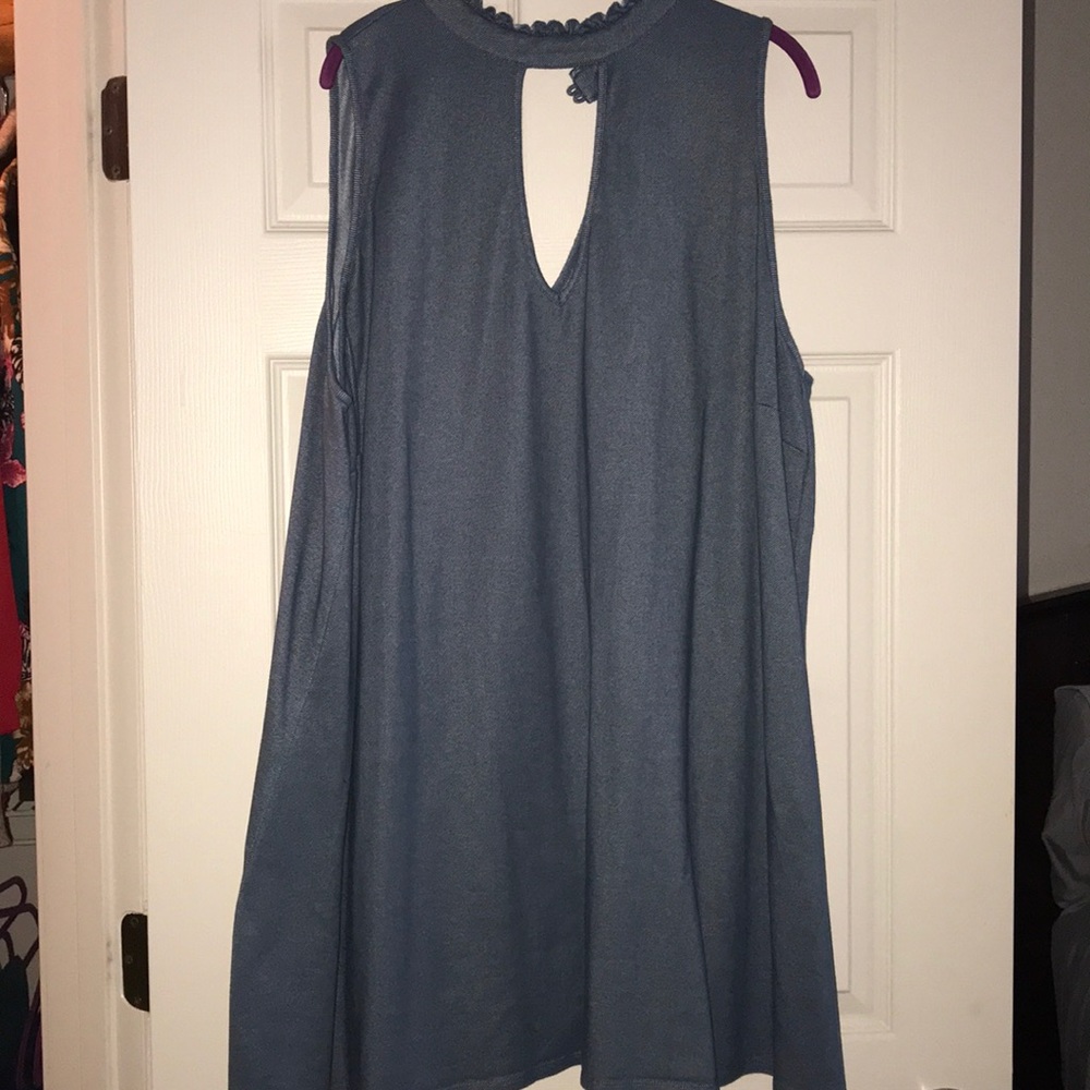 Chambray Dress with keyhole front and back